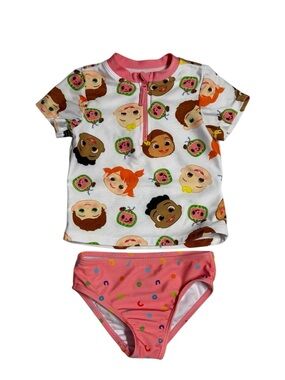 Cocomelon Baby Toddler Girl Swimsuit Set Size 18 Months